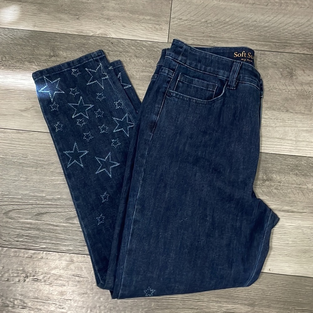 Soft Surrounding, 28W00, Size 10, Star‎ cutouts, Denim Jeans - Picture 4 of 5